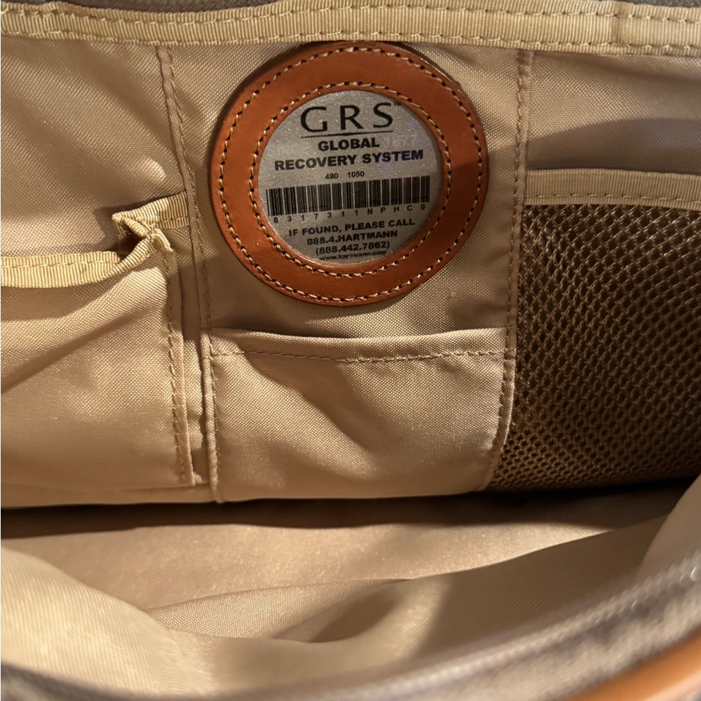 Hartmann Luggage Overnight Weekend Bag Leather 80s tweed brown tan carry on - Picture 12 of 13